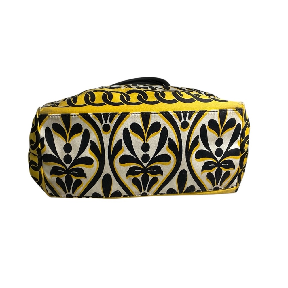 Talbots yellow, white, and black, coated cotton tote purse, like new - Picture 6 of 12